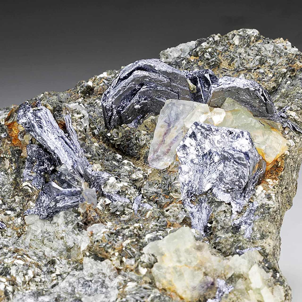 Molybdenite with Fluorite - image 1