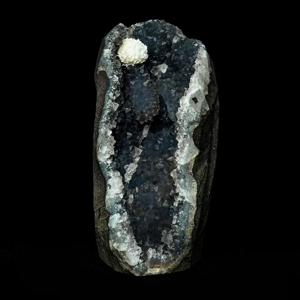 Mordenite Ball At Top MM Quartz Geode Natural Mineral Specimen image