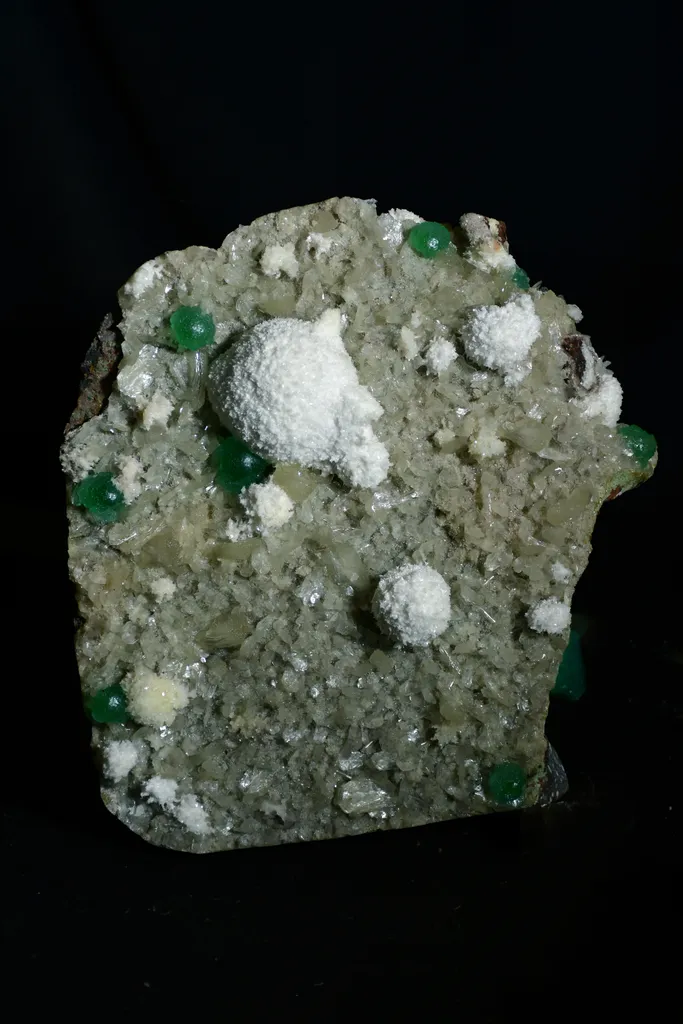 Mordenite on Green Apophyllite From India image