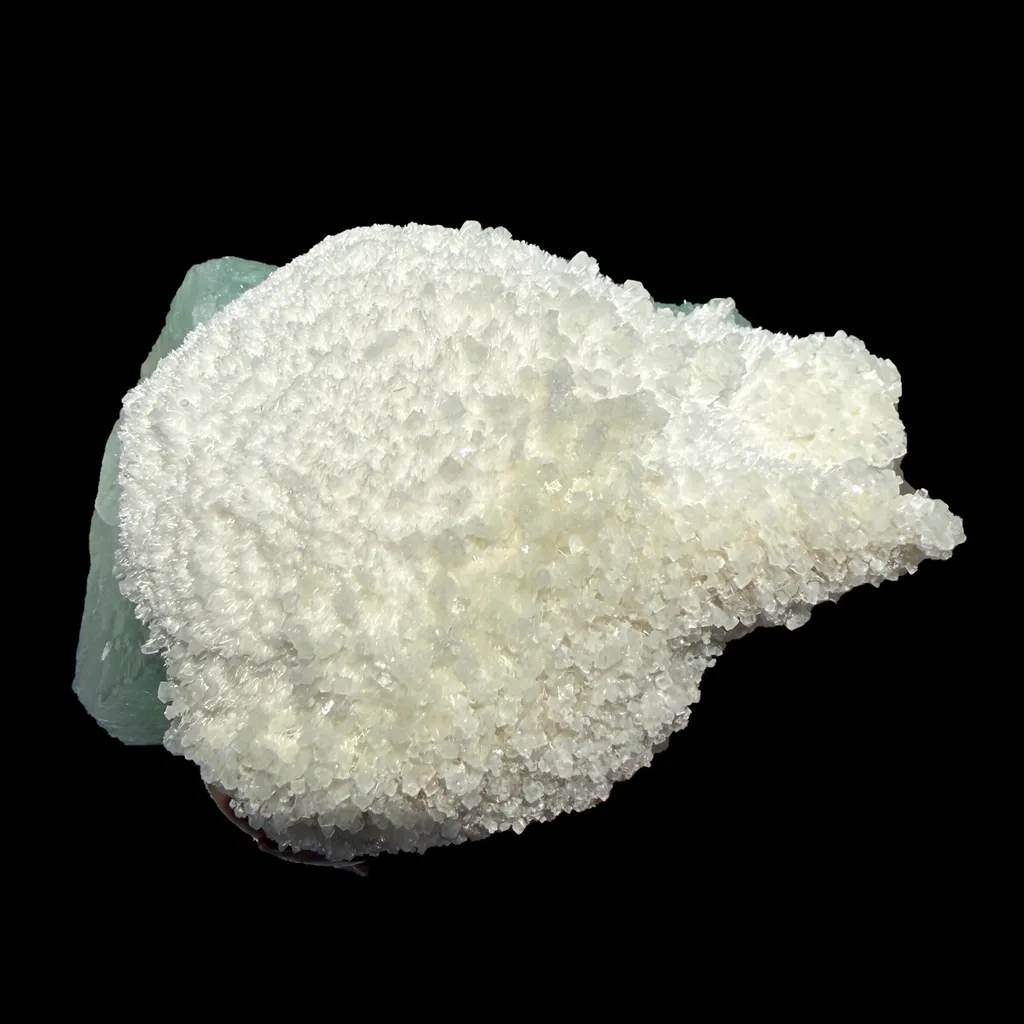 Mordenite on Green Apophyllite – Indian Zeolite Specimen from Ahmednagar - image 6