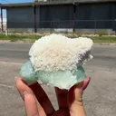 Mordenite on Green Apophyllite – Indian Zeolite Specimen from Ahmednagar - image 2