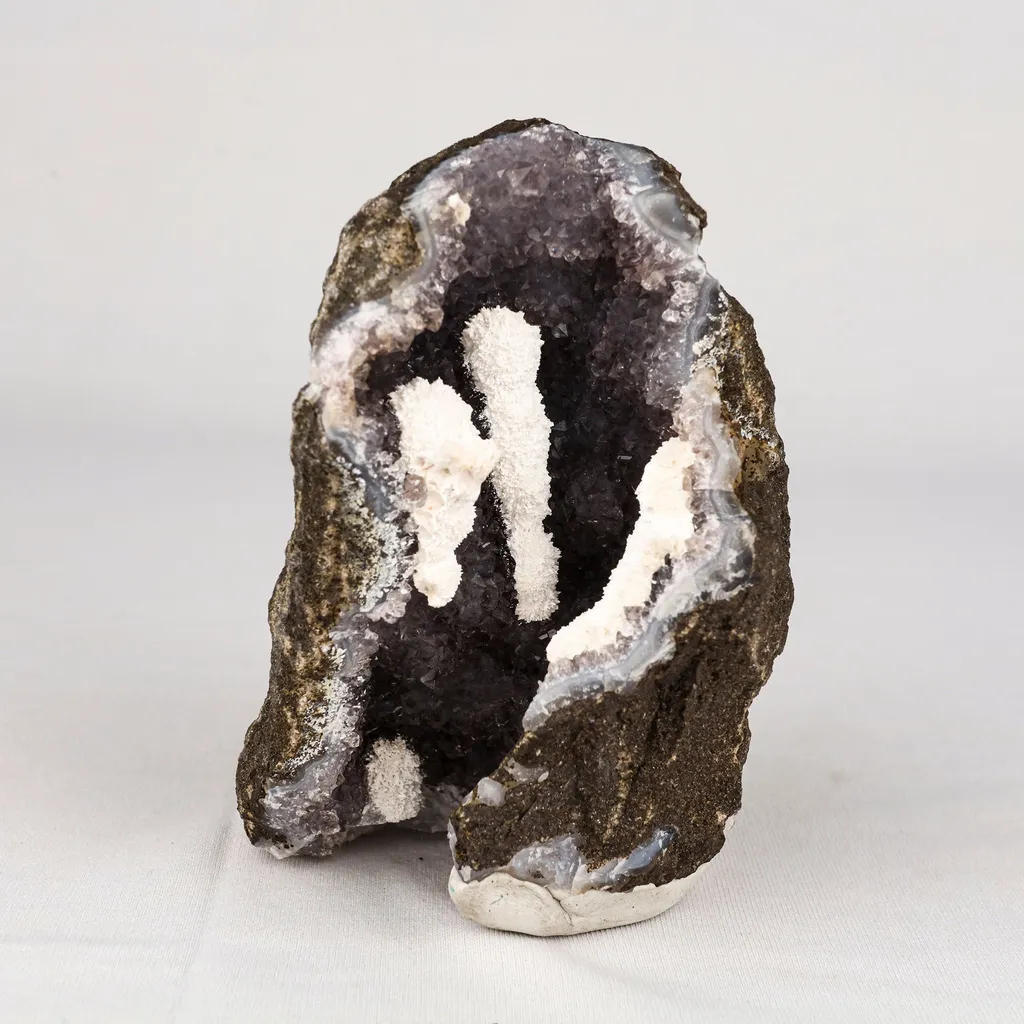 Mordenite with amethyst Natural Mineral Specimen image