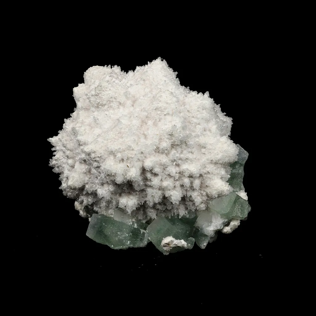 Mordenite with Green Apophyllite Natural Mineral Specimen image