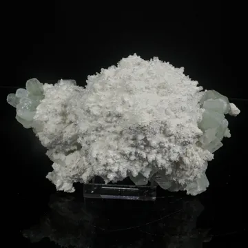 Mordenite with Green Apophyllite – Rare Indian Zeolite Mineral Specimen
