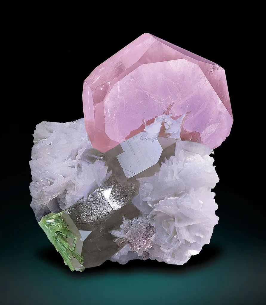 Morganite, Albite, Quartz, Tourmaline image