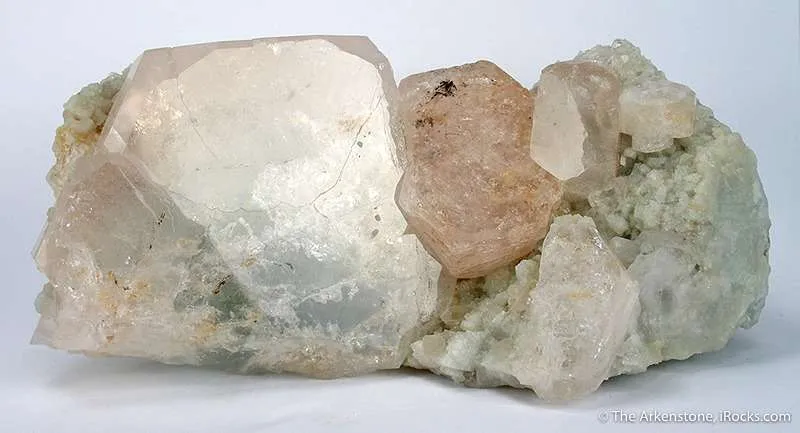 Morganite And Aquamarine on Albite "Pala Princess Iii" image