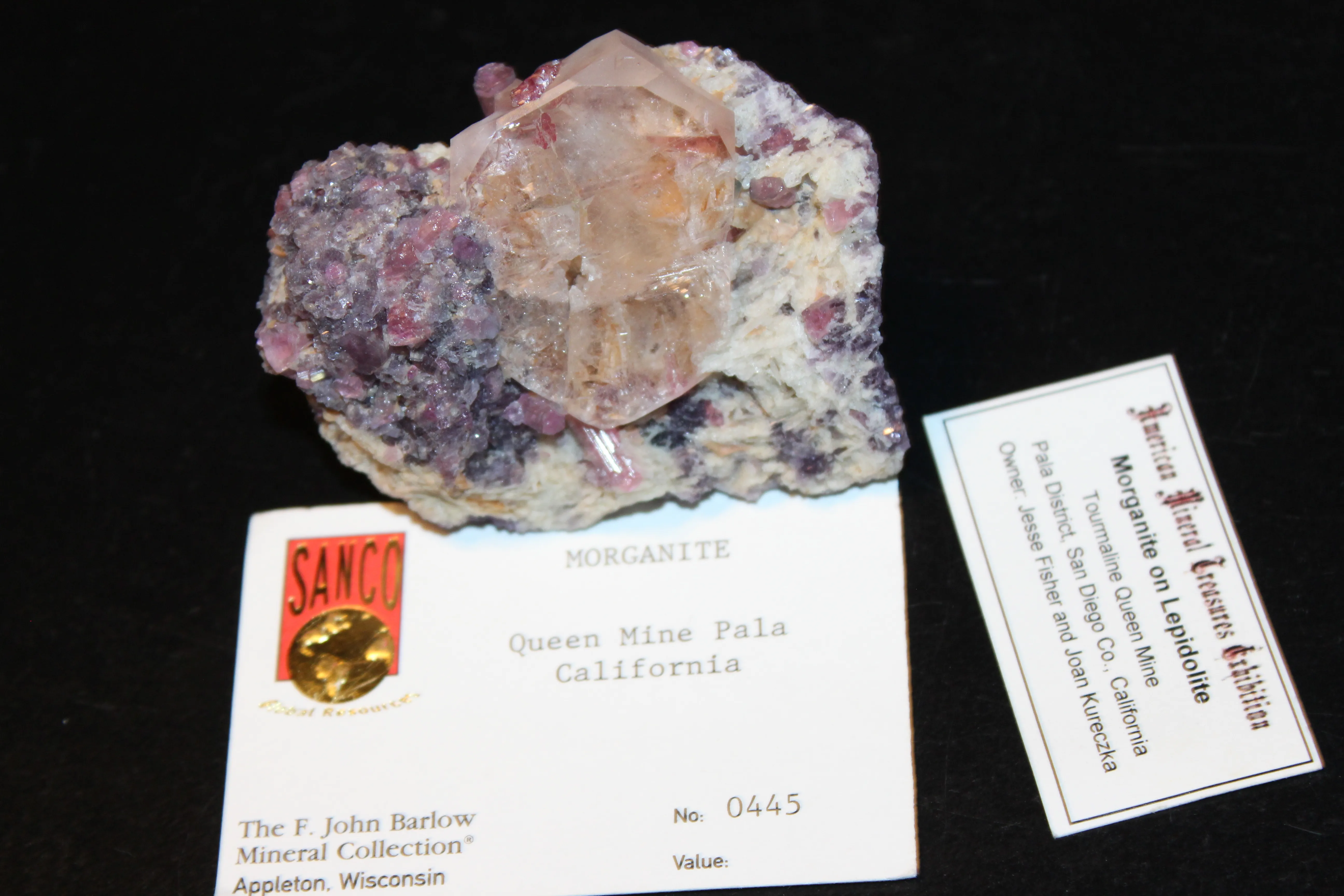 Morganite from USA, California, San Diego County, Pala Mining District, Pala, Tourmaline Queen Mount - image 2
