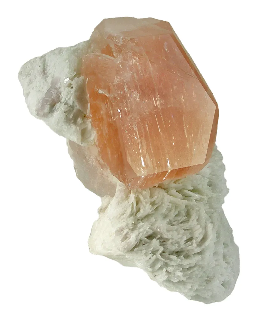 Morganite on Albite image