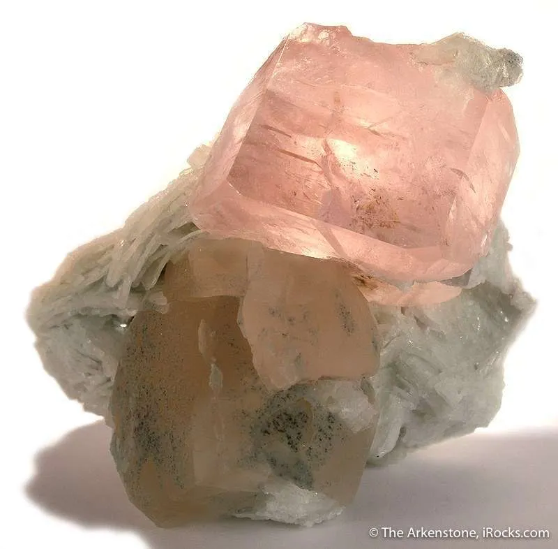 Morganite on Cleavelandite With Quartz - image 2