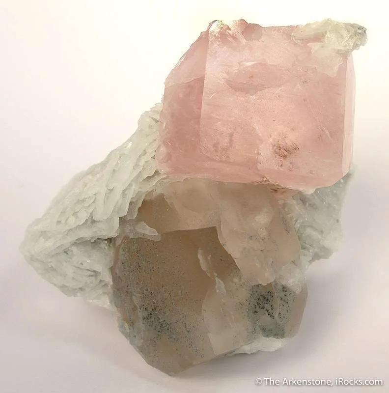 Morganite on Cleavelandite With Quartz - image 1