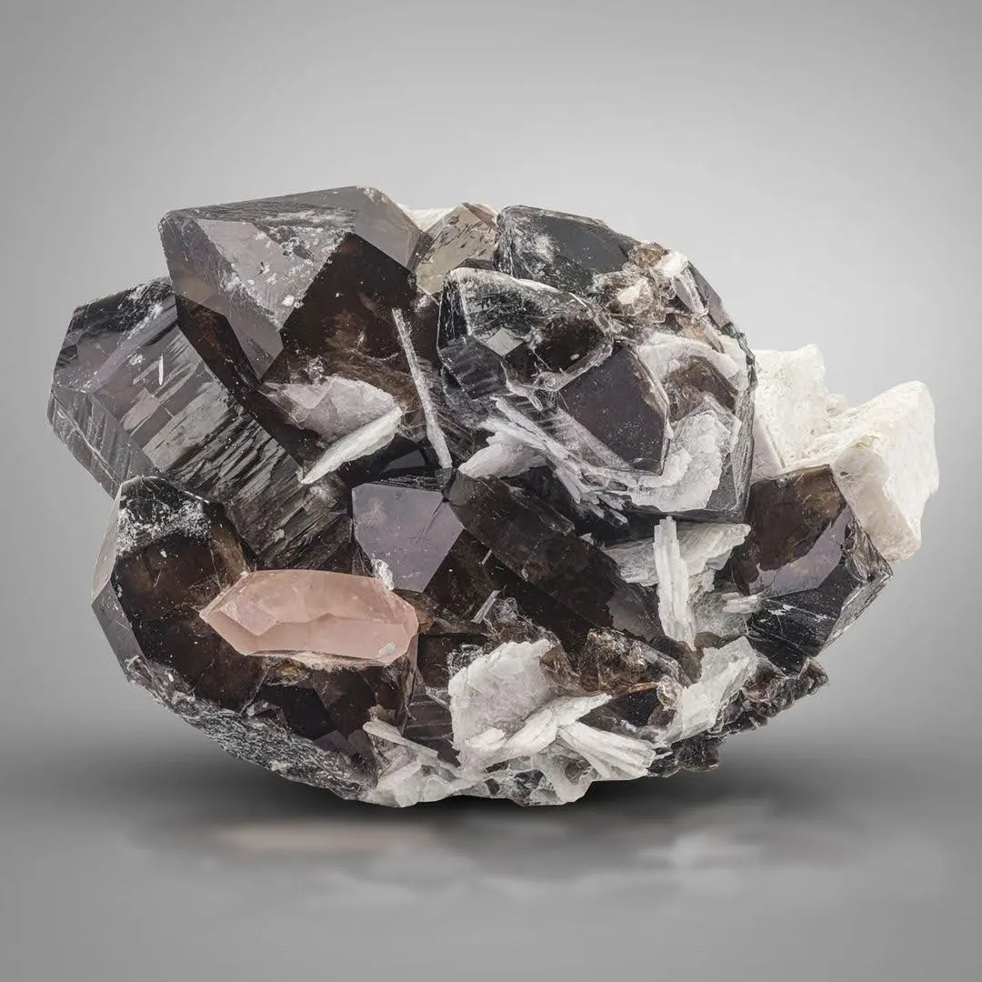 Morganite on Quartz - image 3
