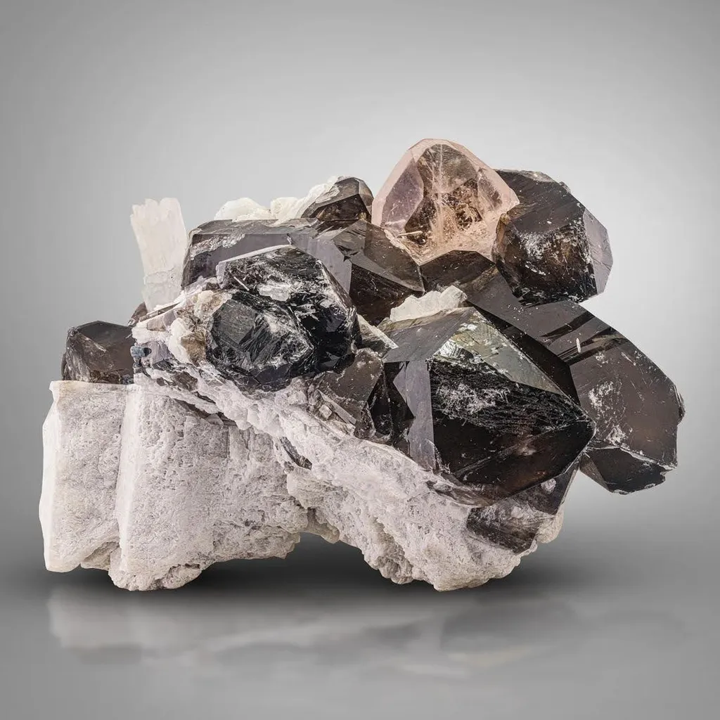 Morganite on Quartz - image 2