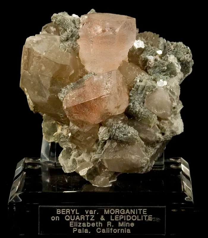 Morganite on Quartz With Lepidolite image
