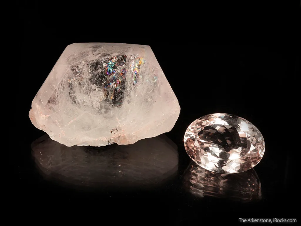 Morganite (rough and cut set) image