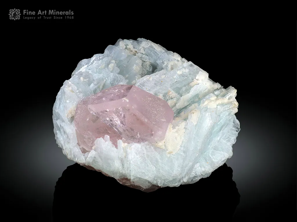 Morganite with Cleavelandite from Kunar Afghanistan image