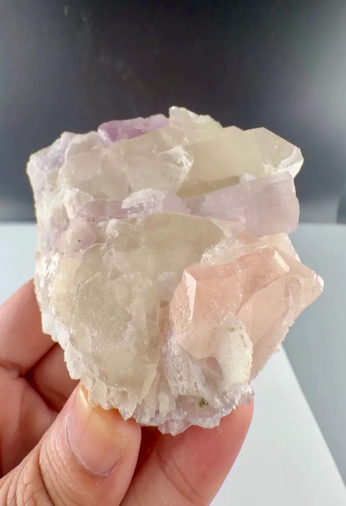Morganite with kunzite with Quartz from Afghanistan image