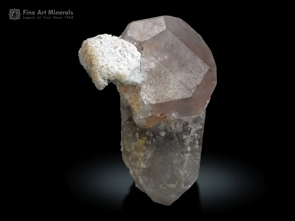 Morganite with Quartz from Paprok Afghanistan image