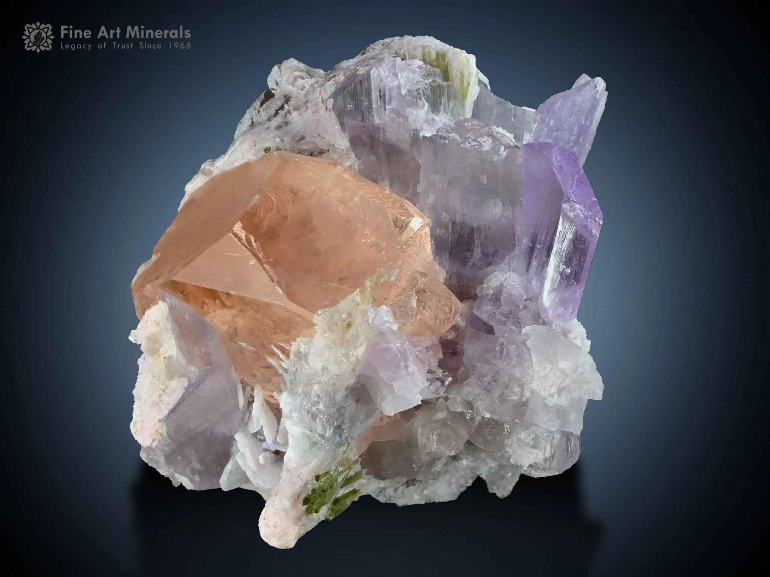 Morganite with Tourmaline and Kunzite from Afghanistan - image 1