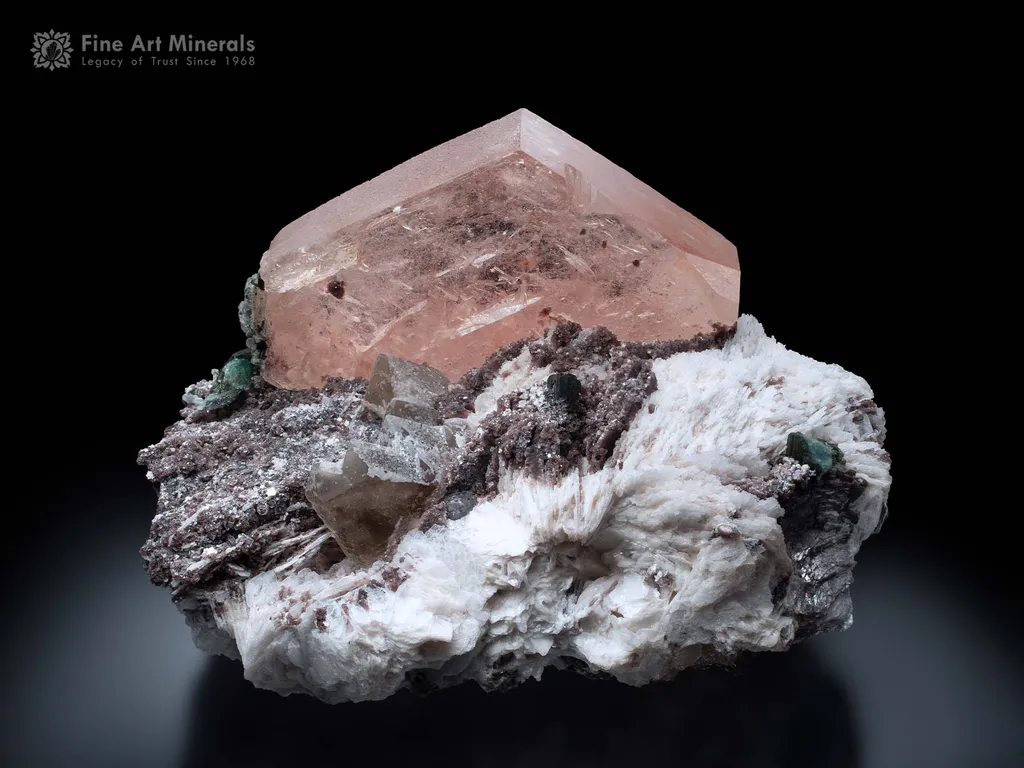Morganite with Tourmaline from Brazil image