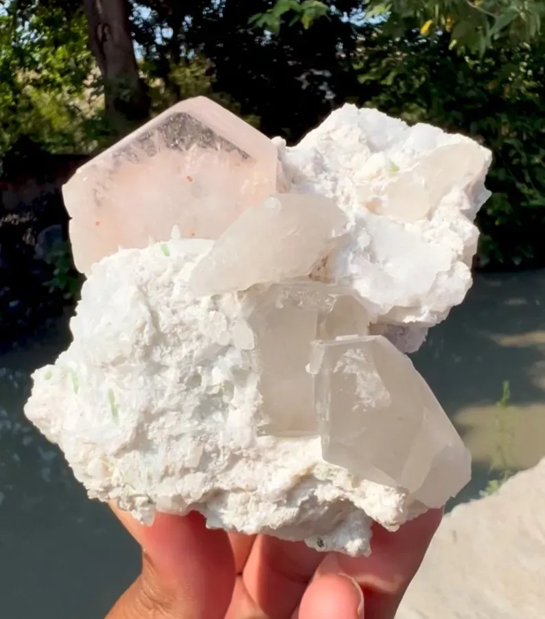 Morganite with Tourmalines, Quartz Microclite and Cleavelandite Albite Specimen - 308 g - image 3
