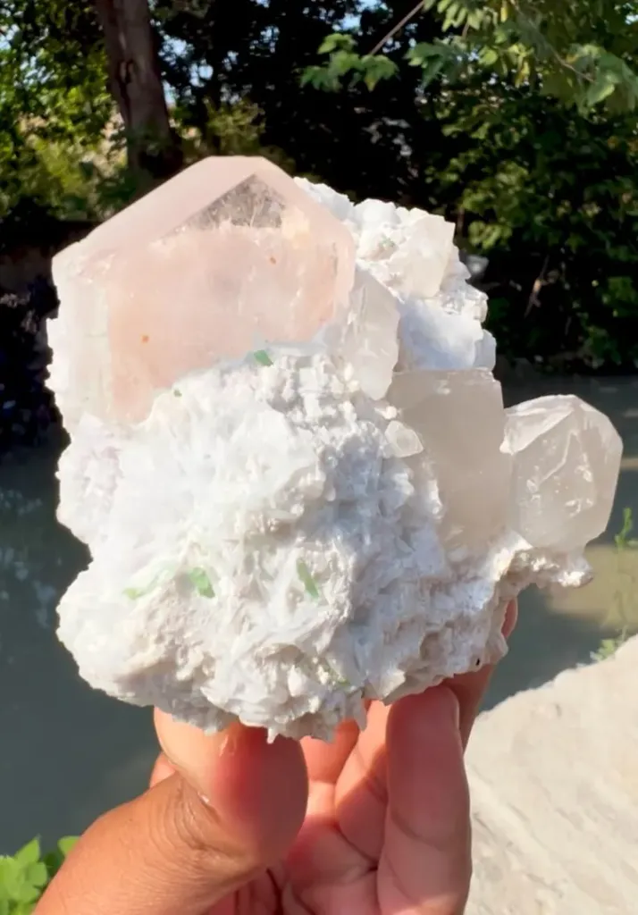 Morganite with Tourmalines, Quartz Microclite and Cleavelandite Albite Specimen - 308 g - image 7