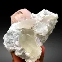 Morganite with Tourmalines, Quartz Microclite and Cleavelandite Albite Specimen - 308 g - image 10