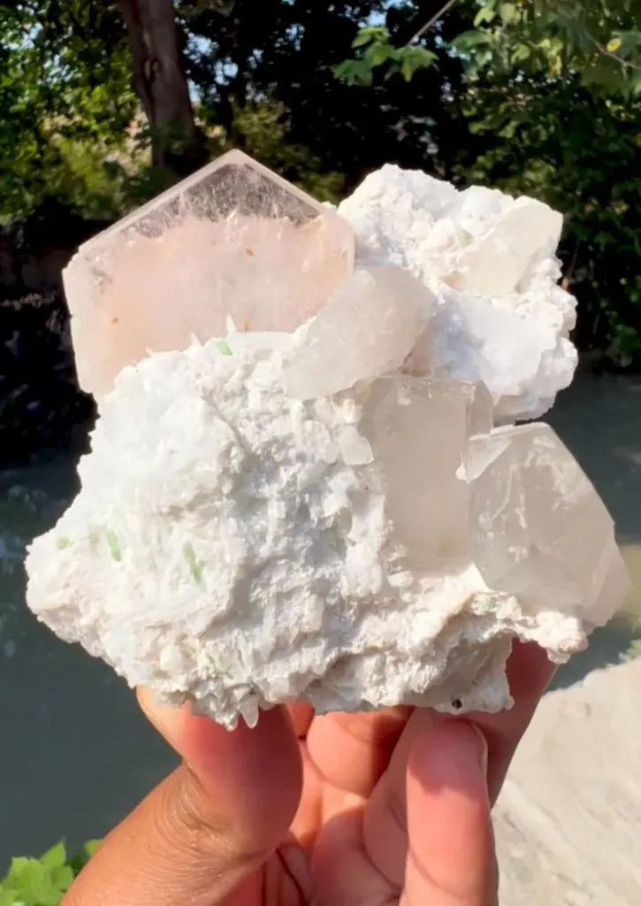 Morganite with Tourmalines, Quartz Microclite and Cleavelandite Albite Specimen - 308 g image