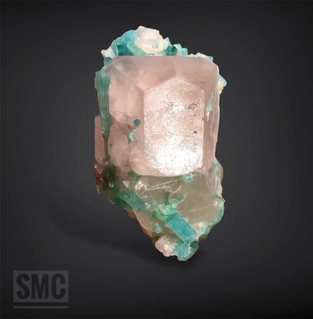Morganite x Indicolite Tourmaline x Microlite x Quartz from Afghanistan image