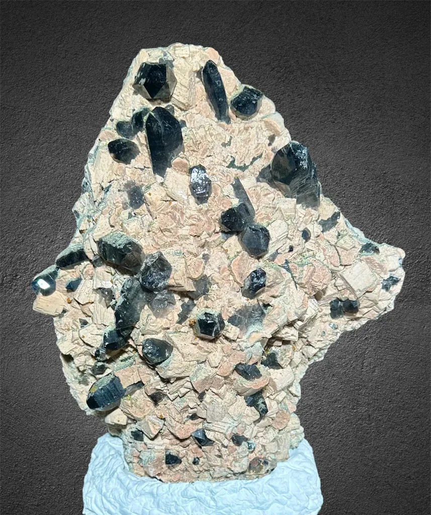 Morion with Fluorite & Epidote on Feldspar from China, Shandong - image 10
