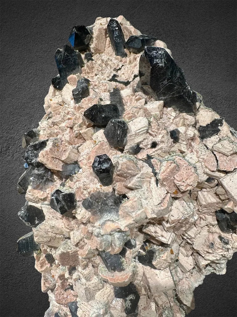 Morion with Fluorite & Epidote on Feldspar from China, Shandong - image 9