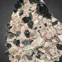 Morion with Fluorite & Epidote on Feldspar from China, Shandong - image 9