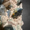 Morion with Fluorite & Epidote on Feldspar from China, Shandong - image 1