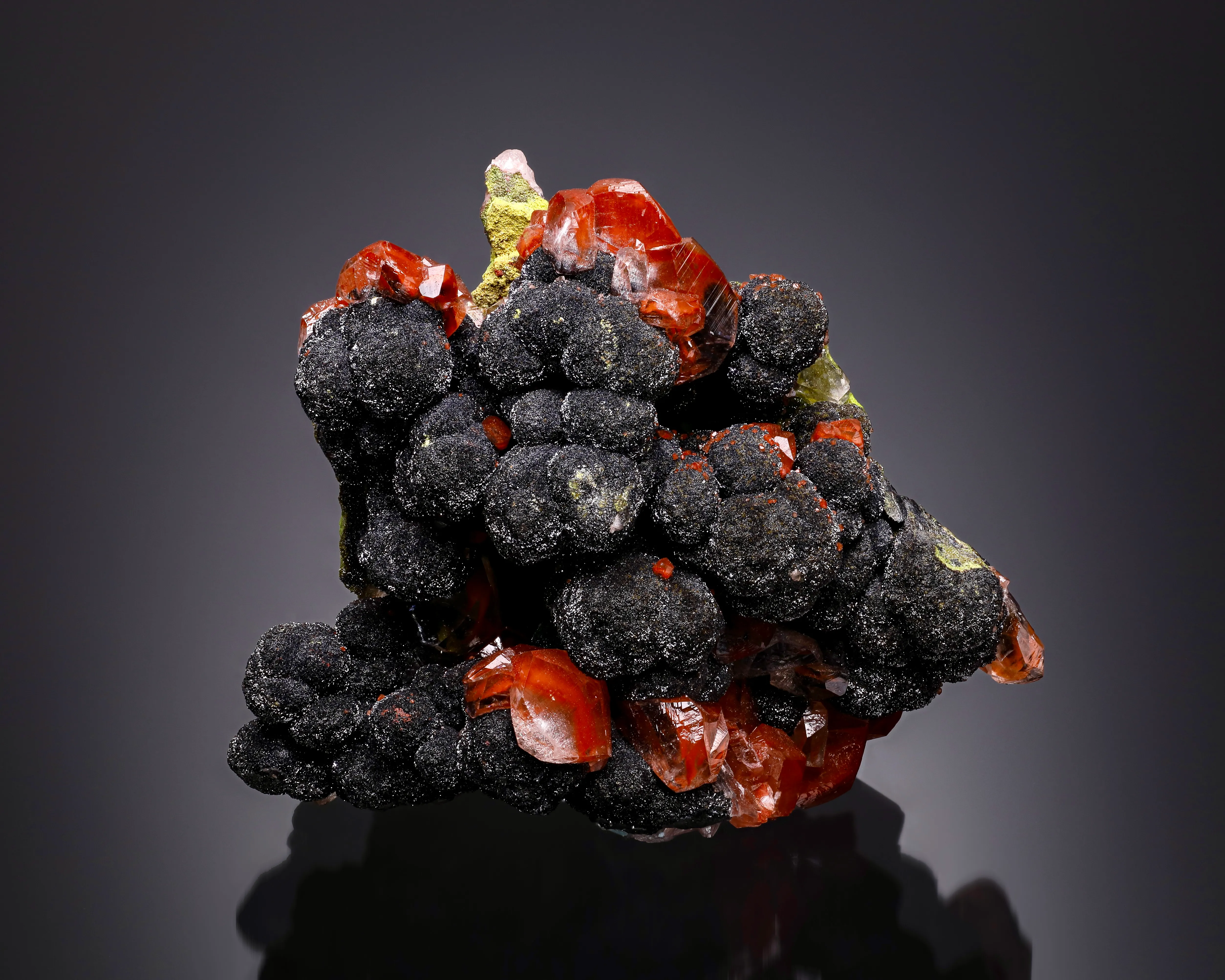 Mottramite with Red (Minium) Calcite Tsumeb - image 1