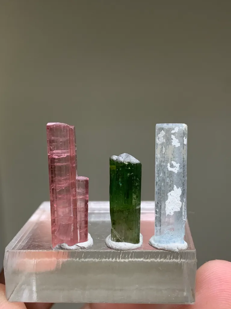 Multi Colour Tourmaline with Aquamarine Crystal - image 4
