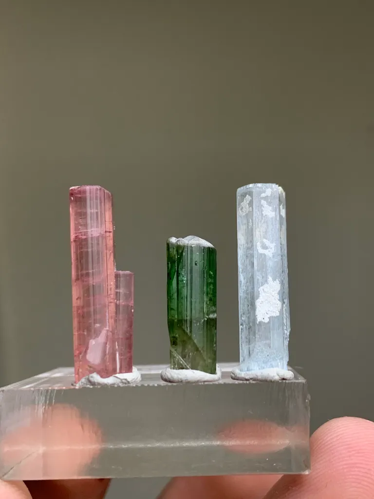 Multi Colour Tourmaline with Aquamarine Crystal - image 6