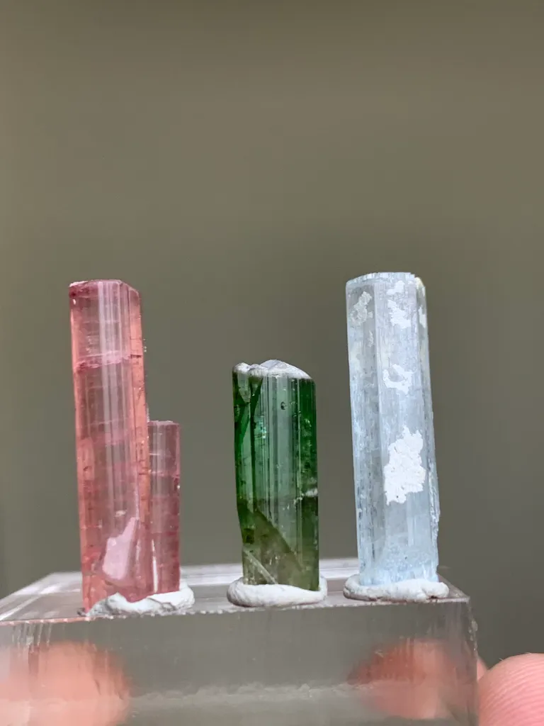 Multi Colour Tourmaline with Aquamarine Crystal - image 9