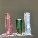 Multi Colour Tourmaline with Aquamarine Crystal - image 9