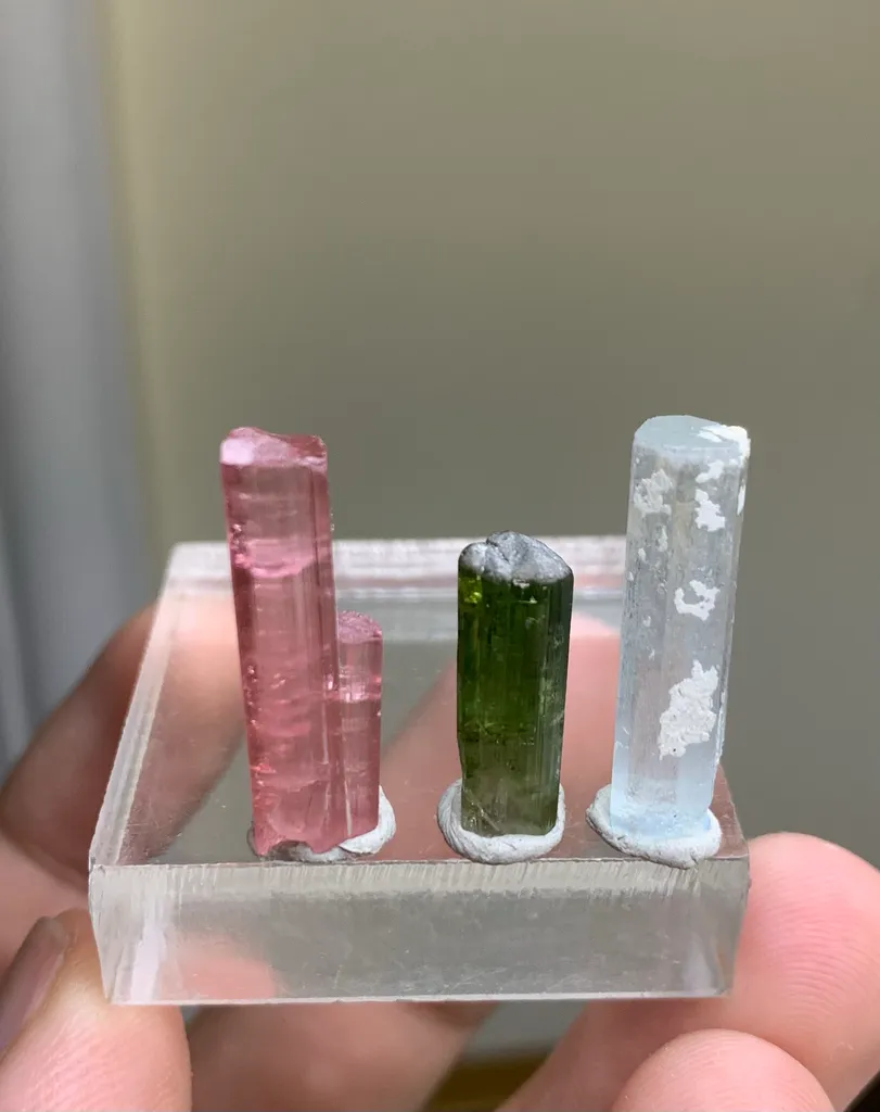 Multi Colour Tourmaline with Aquamarine Crystal - image 10