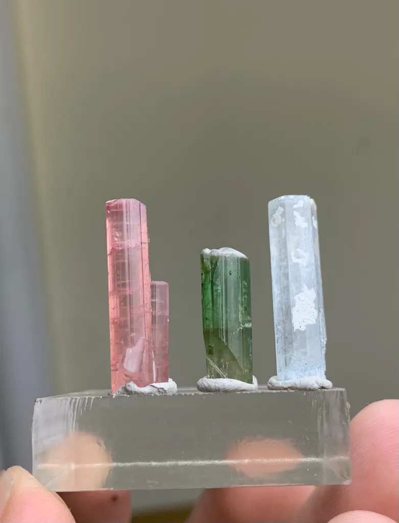 Multi Colour Tourmaline with Aquamarine Crystal - image 5