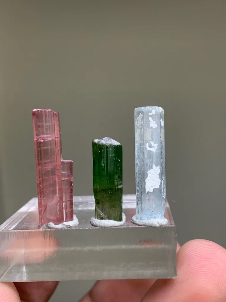 Multi Colour Tourmaline with Aquamarine Crystal - image 8