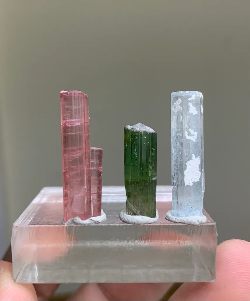 Multi Colour Tourmaline with Aquamarine Crystal - image 7