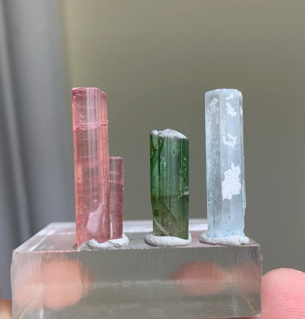 Multi Colour Tourmaline with Aquamarine Crystal image