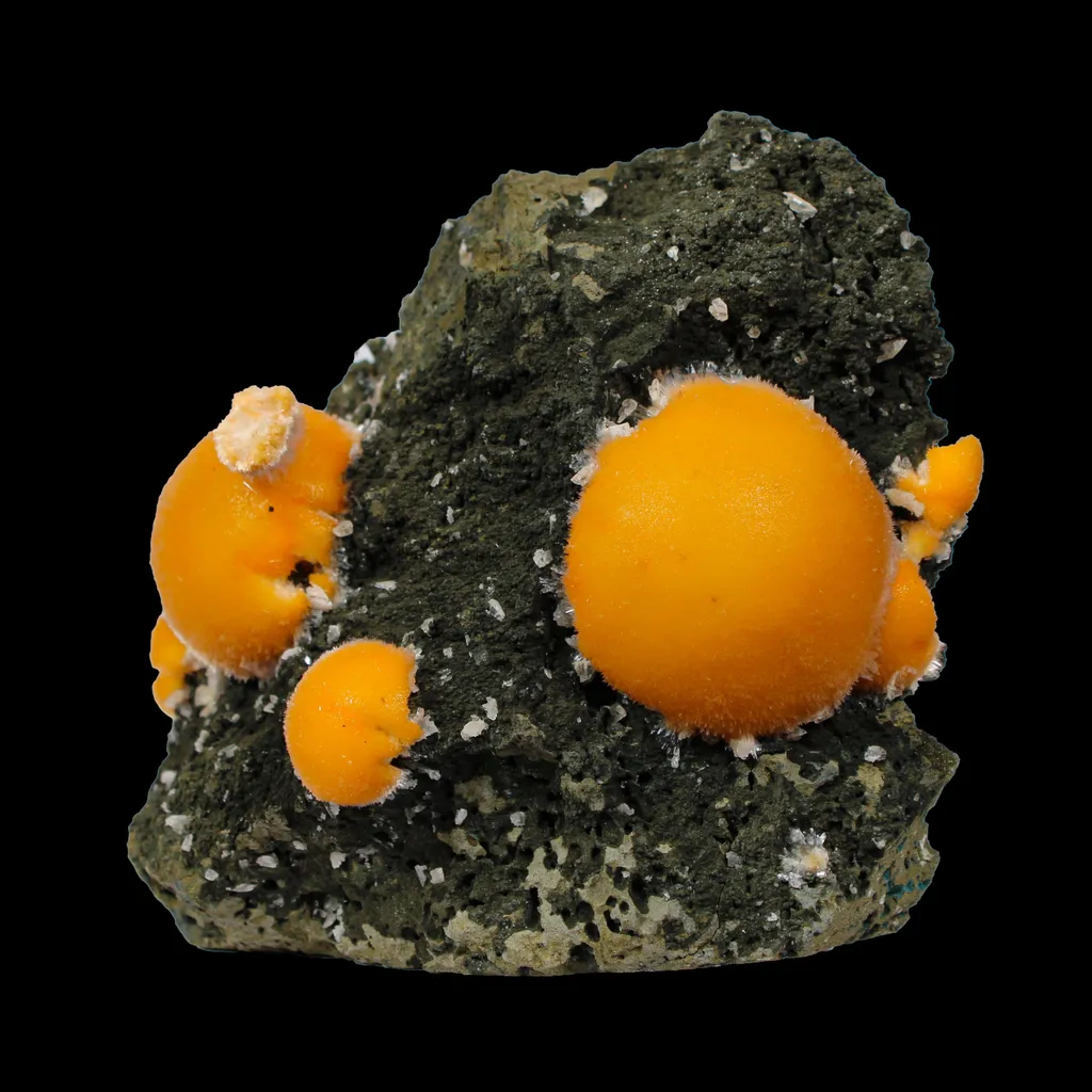 Multiple Orange Thomsonite on Matrix – Natural Indian Zeolite Crystal Specimen from Madhya Pradesh,India image