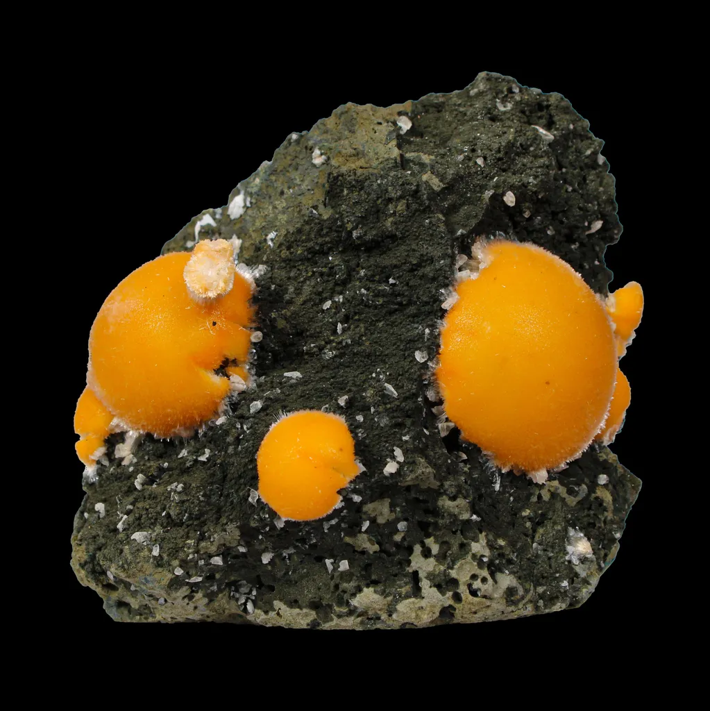 Multiple Orange Thomsonite on Matrix – Natural Indian Zeolite Crystal Specimen from Madhya Pradesh,India - image 2