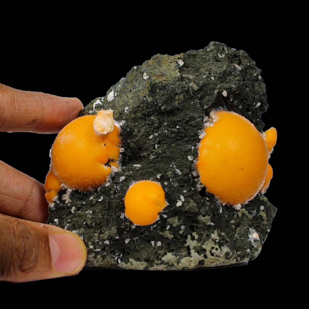 Multiple Orange Thomsonite on Matrix – Natural Indian Zeolite Crystal Specimen from Madhya Pradesh,India - image 4