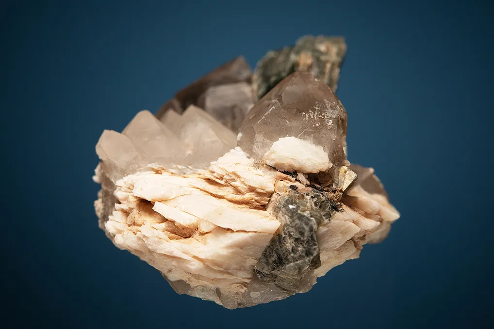 Muscovite on Quartz var. Smoky and Microcline - image 3