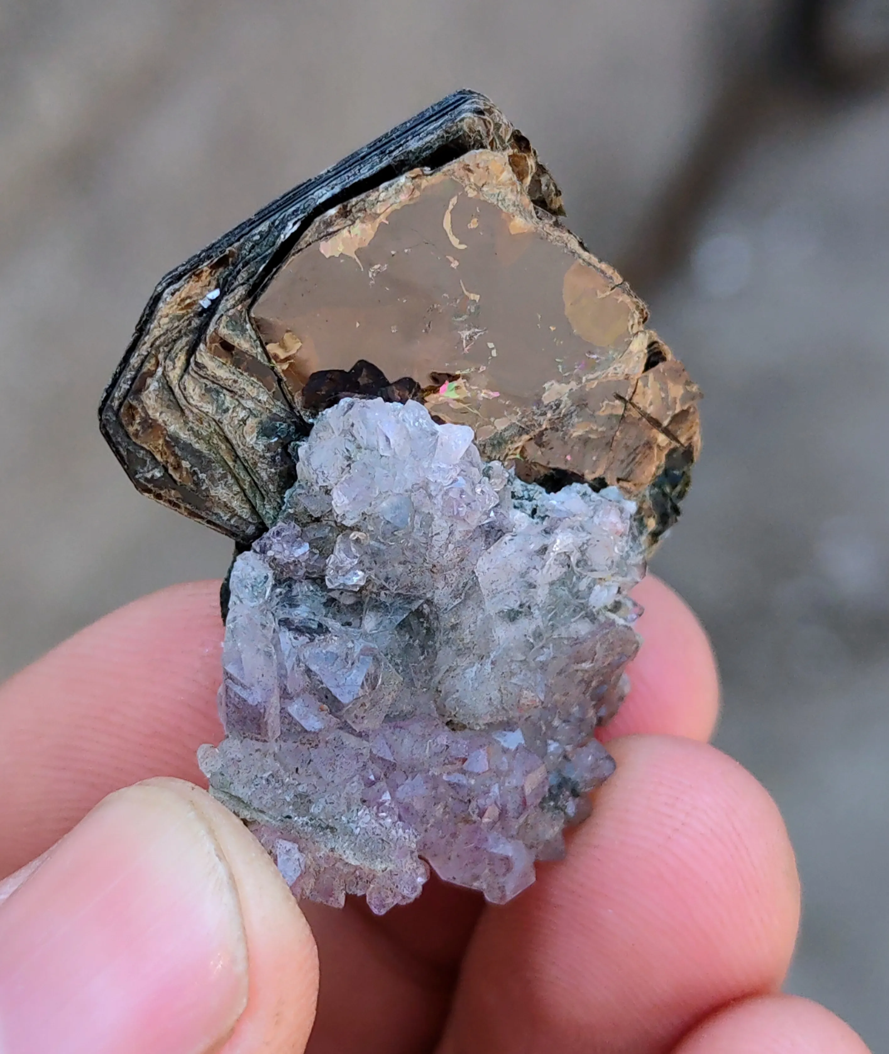 Muscovite With Karur Amethyst - image 3