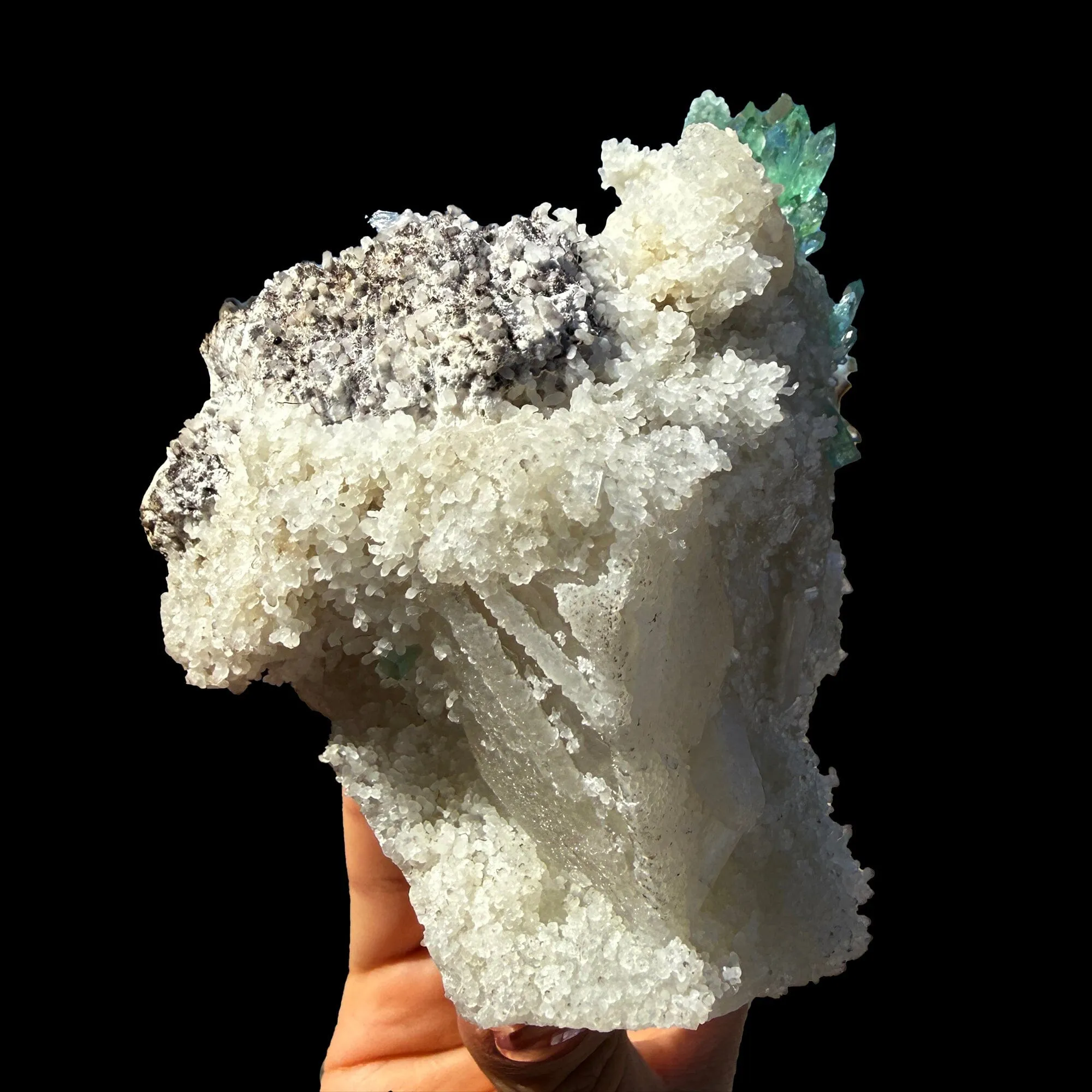 Museum-Grade Green Apophyllite Crystal Cluster on Stilbite Matrix | Rare Indian Zeolite Specimen from Maharashtra | Terminated Apophyllite Formation - image 8