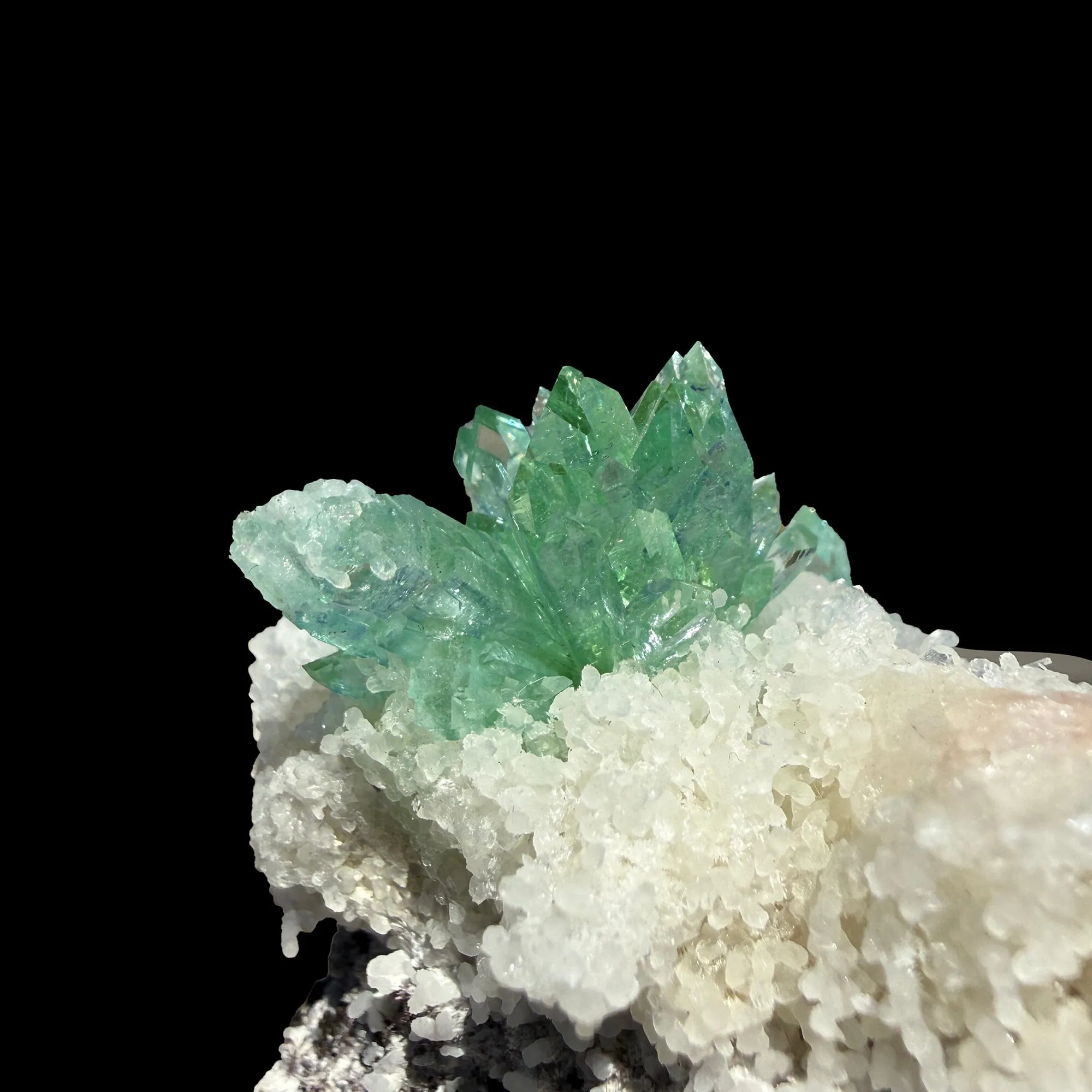 Museum-Grade Green Apophyllite Crystal Cluster on Stilbite Matrix | Rare Indian Zeolite Specimen from Maharashtra | Terminated Apophyllite Formation - image 5