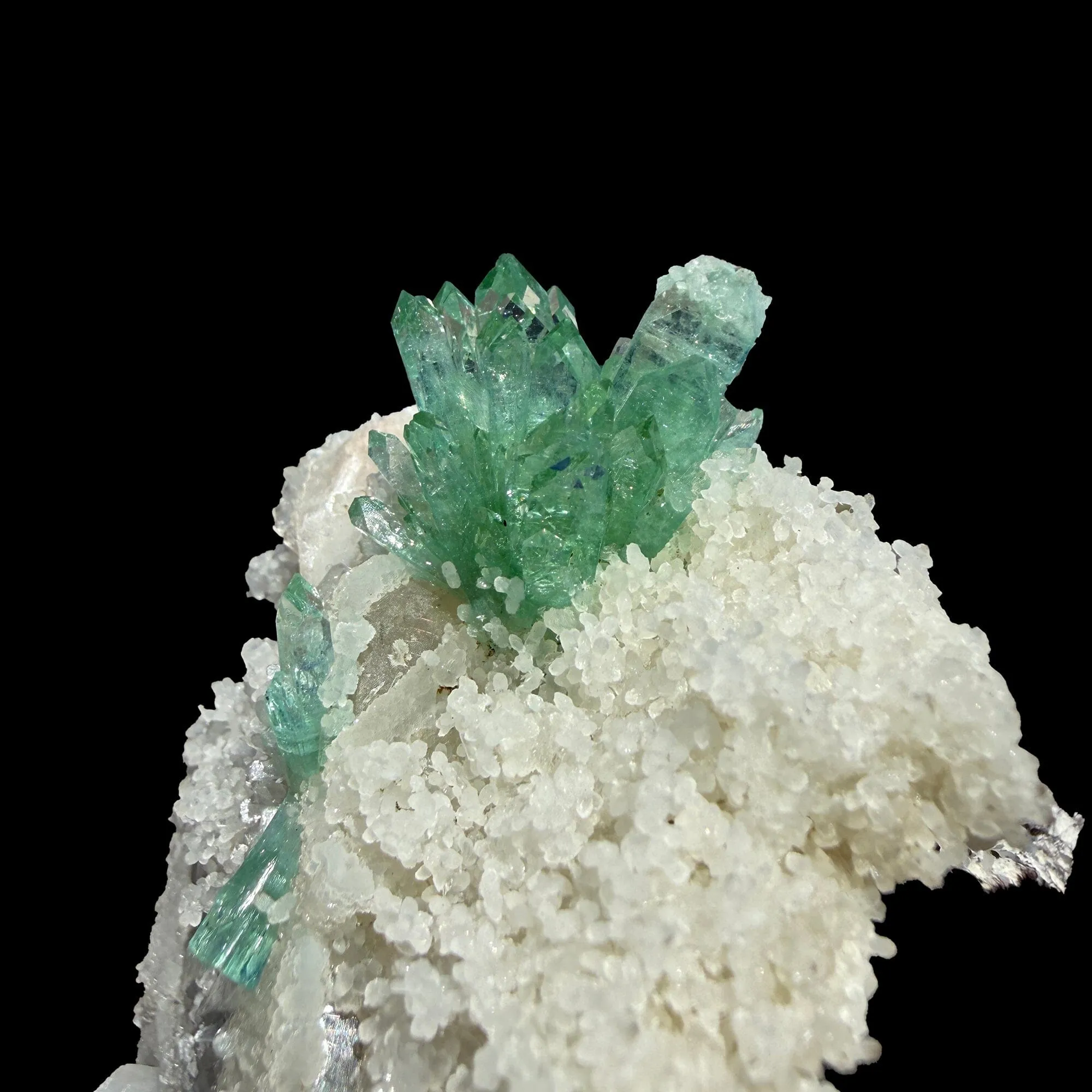 Museum-Grade Green Apophyllite Crystal Cluster on Stilbite Matrix | Rare Indian Zeolite Specimen from Maharashtra | Terminated Apophyllite Formation - image 4